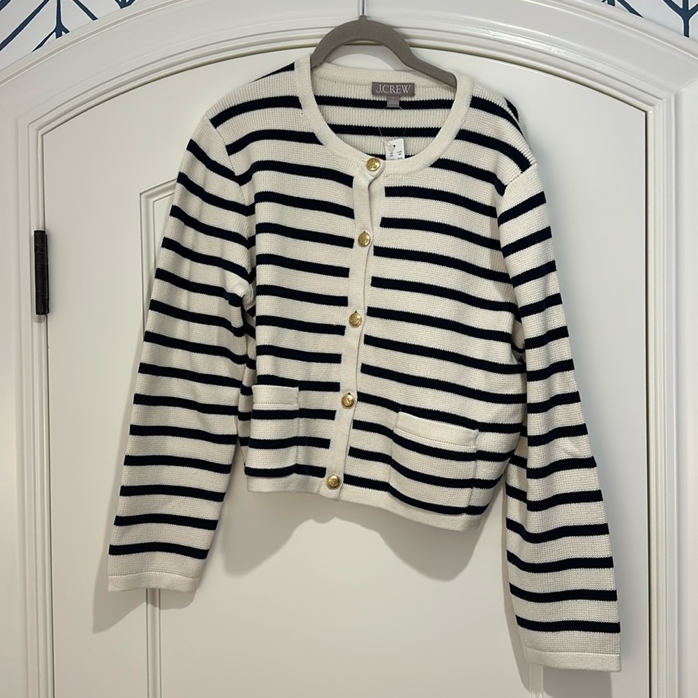 J.Crew cardigan with gold buttons. NWT.